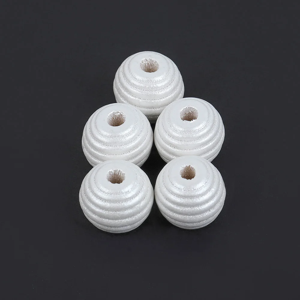 

20Pcs/lot 12mm Thread Beehive Round Wooden Beads For Jewelry Making DIY Necklace Bracelet Crafts Spacer Loose Beads Accessories