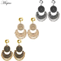 miqiao stainless steel dangle gauges earring expander retro tassel earrings ear plugs flesh fashion body piercings jewelry