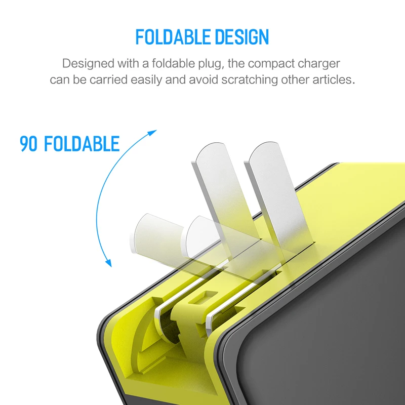 Дорожное зарядное устройство Rock USB PD для samsung S10 Note 10 Plus, 2 в 1, складное зарядное устройство для телефона с европейской вилкой для iPhone 11 Pro Max