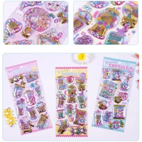 cute stickers for journal kawaii glittering 3d capsule diary stationery laptop cell phone decoration girl birthday gifts