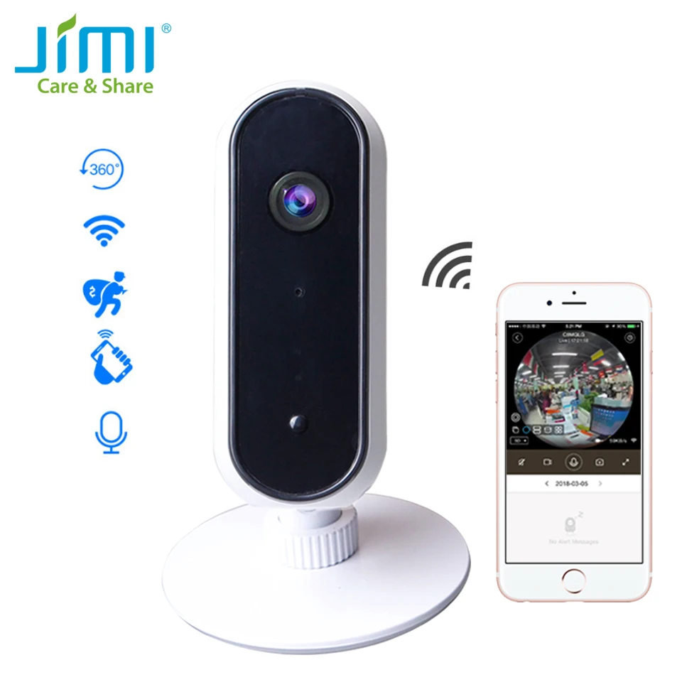 Jimi JH06P Новинка 1080P беспроводная Wifi ip камера рыбий глаз панорамная домашняя