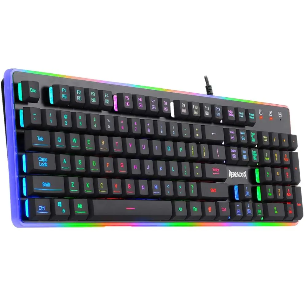 Игровая клавиатура Rdragon K509-RGB для ПК Тихая механическая с 104 клавишами и низким