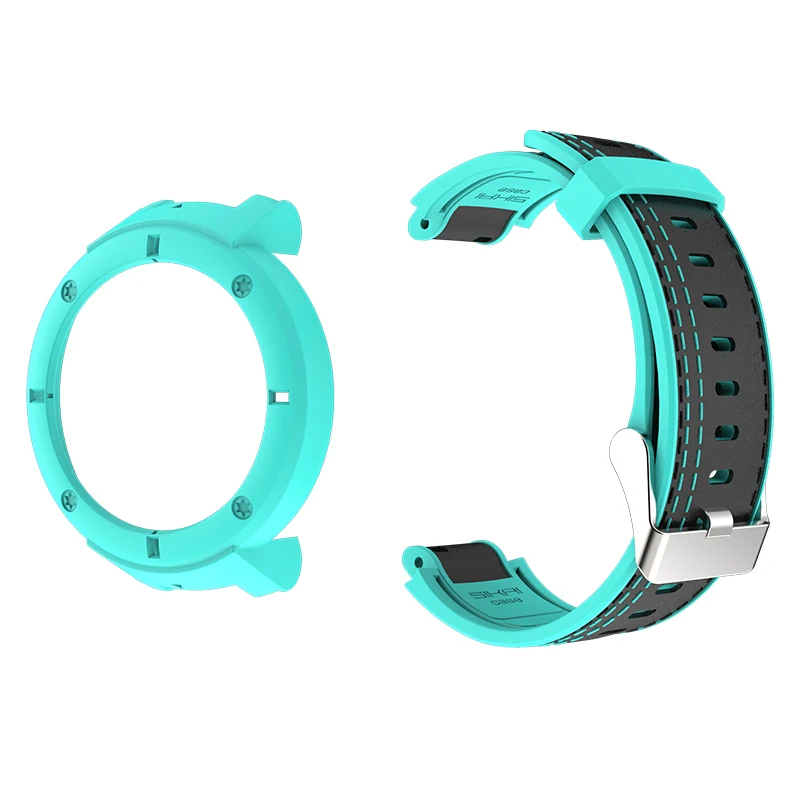 lightblue black Ремешок для часов Amazfit Verge Huami 3 lite A1801 чехол сменный Браслет Кожаный силиконовый ремешок SIKAI аксессуары чехол - Цвет: lightblue black
