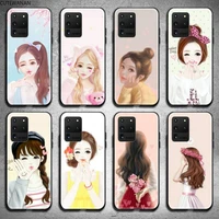 cute and beauty girl phone case for samsung galaxy s21 plus ultra s20 fe m11 s8 s9 plus s10 5g lite 2020