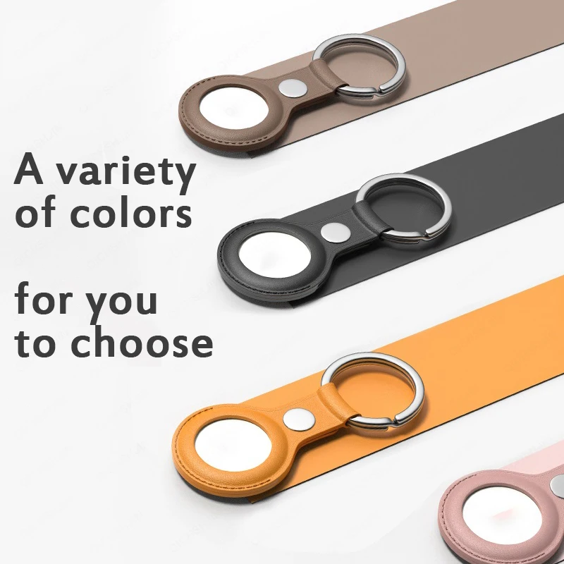 Оригинальный чехол для airтеги защитный кожаный с кольцом ключей трекера