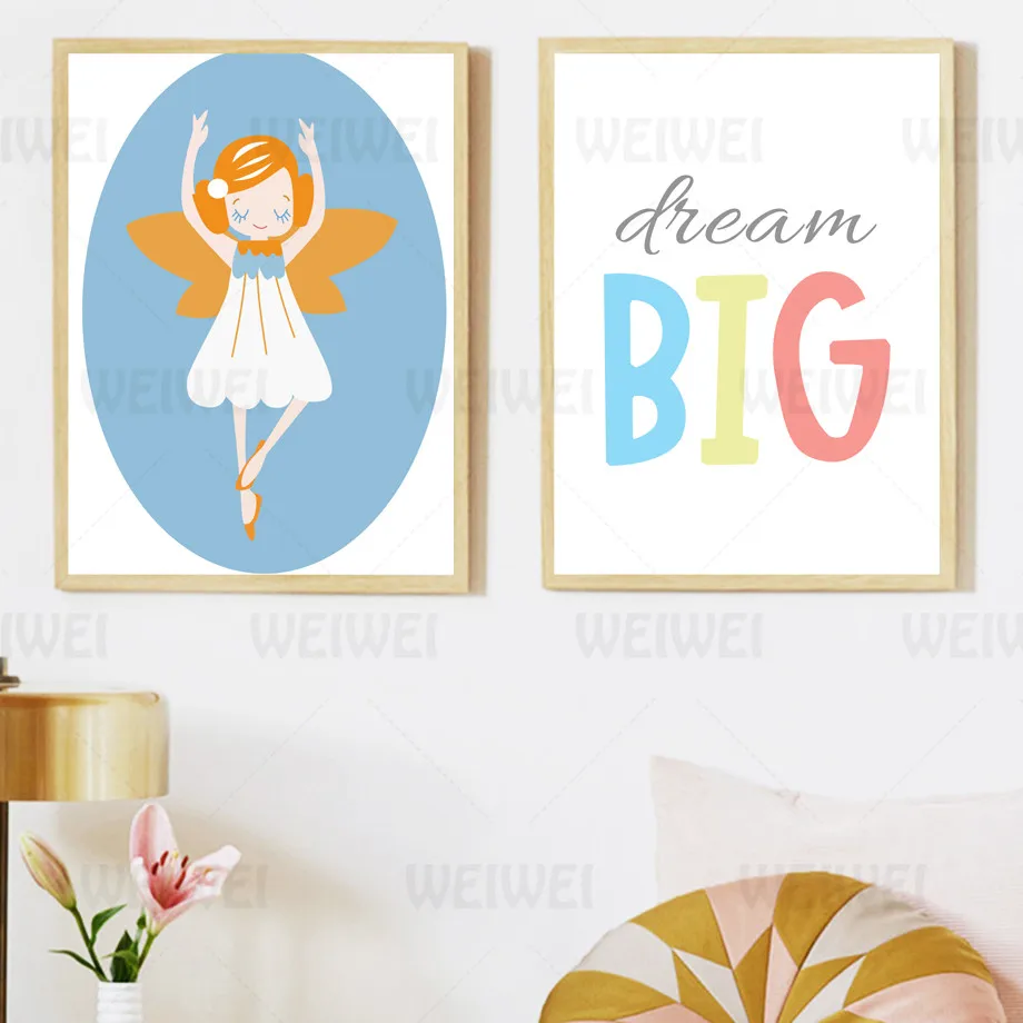 Маленькая балетная девочка украшение картина детская комната мечта большой