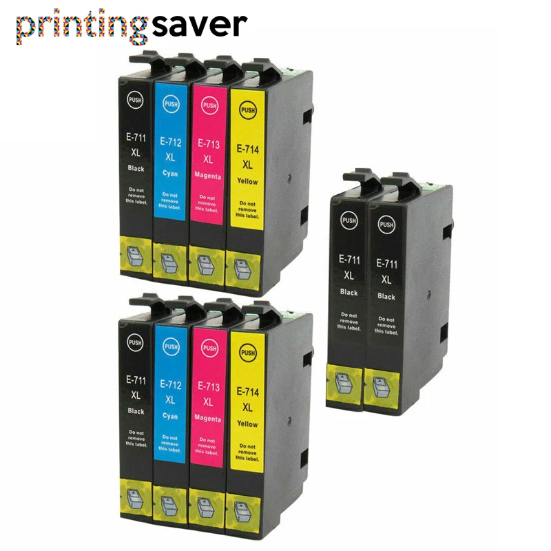 Совместимый чернильный картридж 10x T0711 T0712 T0713 T0714 для Epson T0715 stylus SX215 SX218 SX400 SX405 SX415