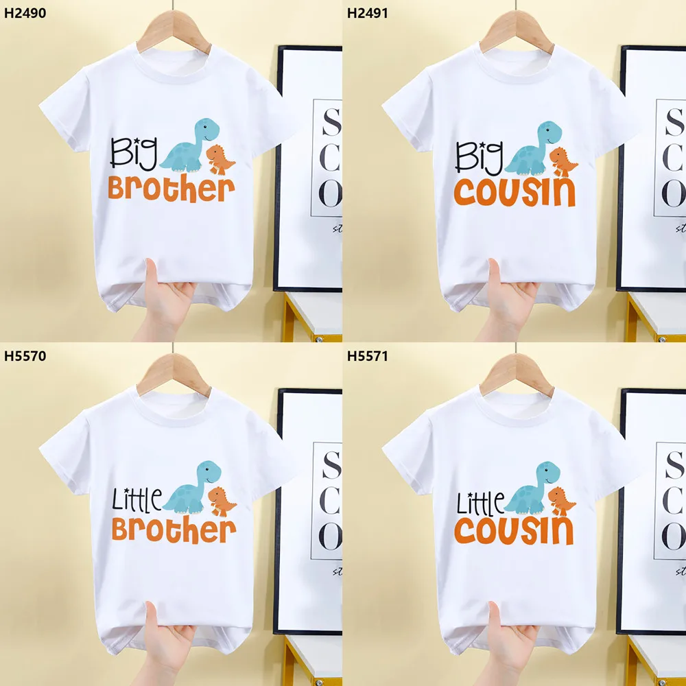 Brothers Cousin Family Tshirt Big Brother Dinosaur Cute Animal Printed Family Tshirt Best Friend Cousin Tops Tee Shirts