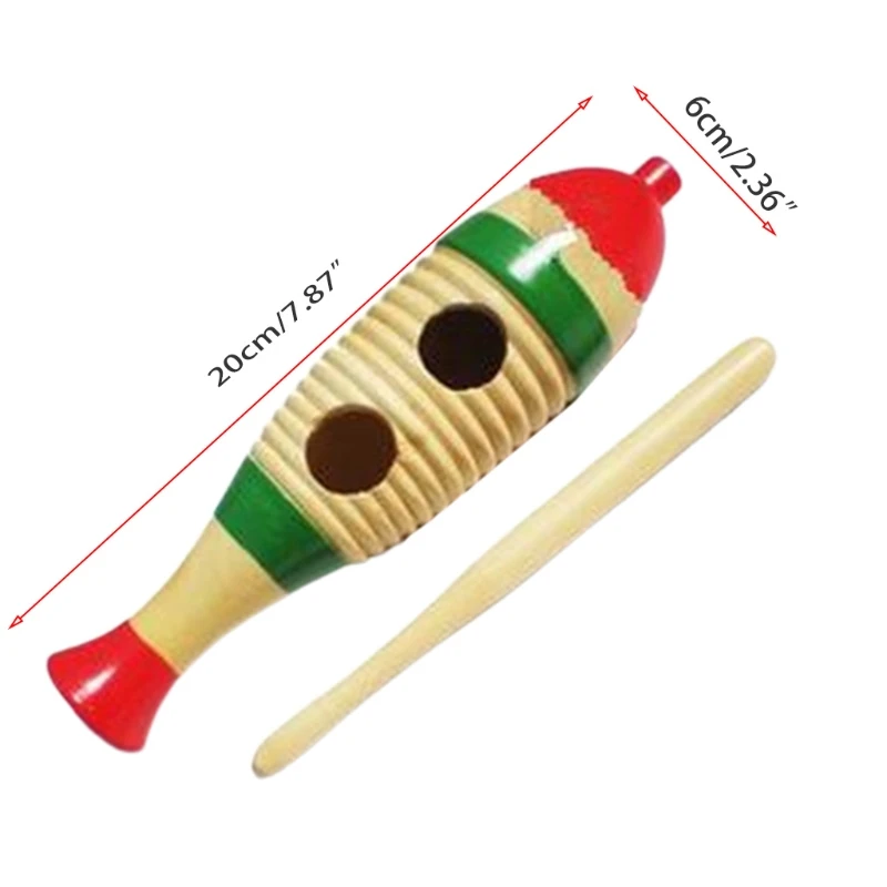 

Wood Fish-Shaped Guiro for Early Education Instrument Great Performance