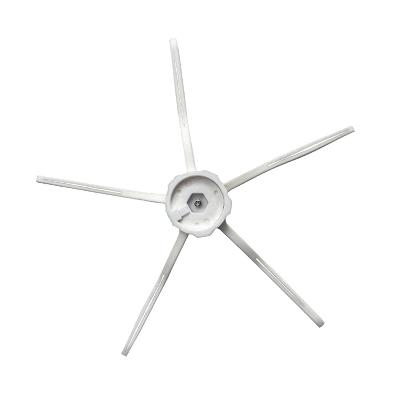 

12 Pcs Vacuum Cleaner Parts: 2 Pcs Main Brushes Orange-Black & 10 Pcs White 5 Arm Side Brush