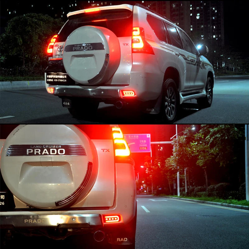Отражатели на бампер для Toyota Land Cruiser Prado 10-19 дюймов LC150 FJ150 GRJ150 задние тормозные и