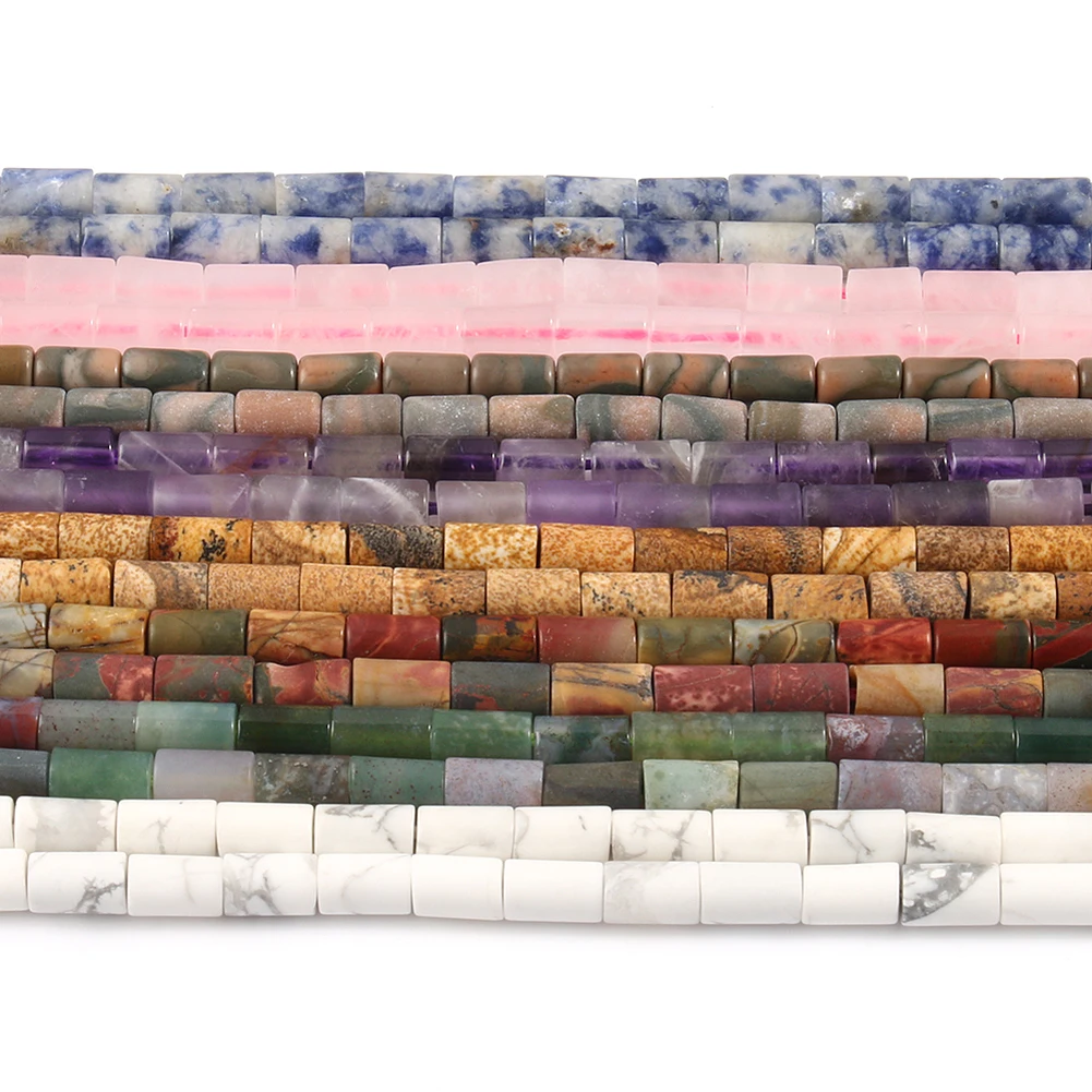 Натуральная туба в форме колонны кристалл Howlite Jaspers Agates матовые бусы из камня для