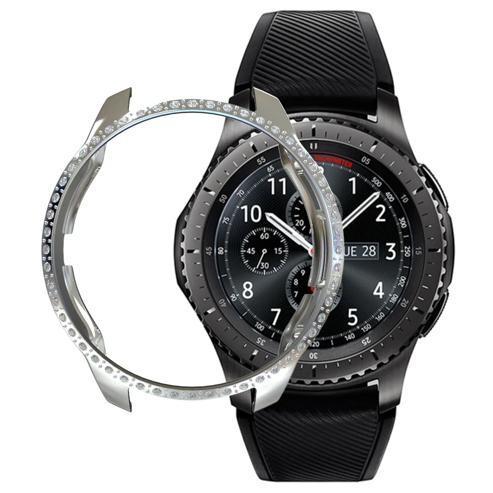 Чехол со стразами для samsung Galaxy Watch, 46 мм, 42 мм, бампер, аксессуары для умных часов, защитный корпус из поликарбоната, защитная рамка