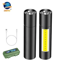 zhiyu rechargable led flashlight cobxpe torch zoomable focus flashlights 3 modes waterproof work light emergency lanterna