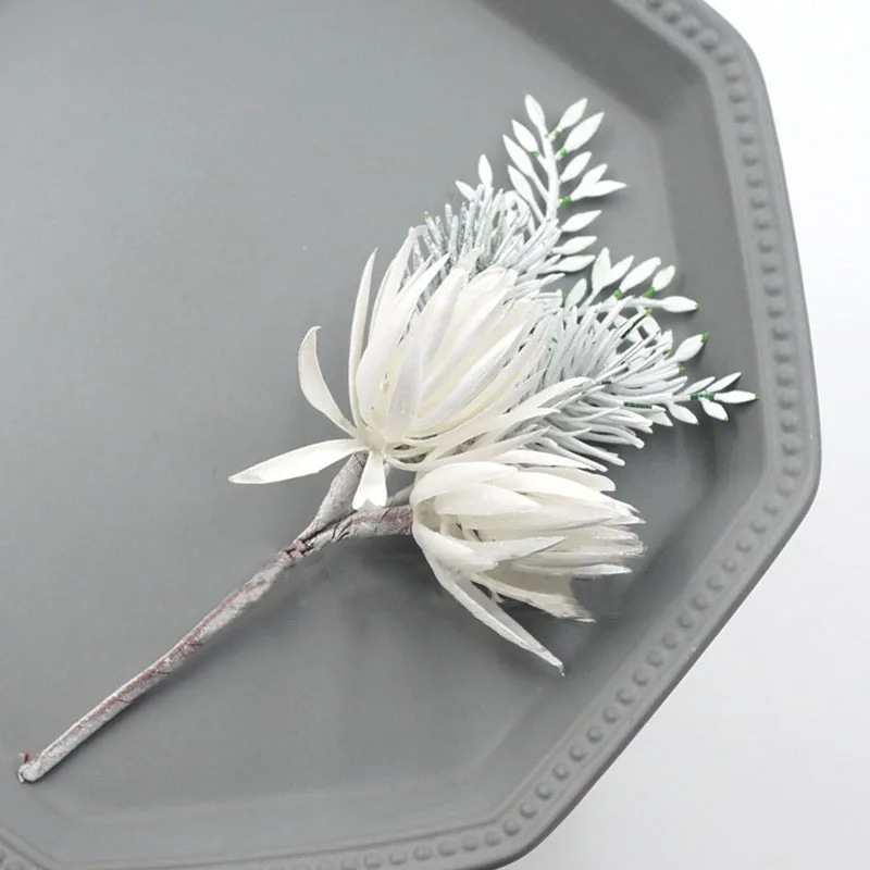 Nordic Яркие искусственные растения с цветами из пластика в виде цветов и листьев