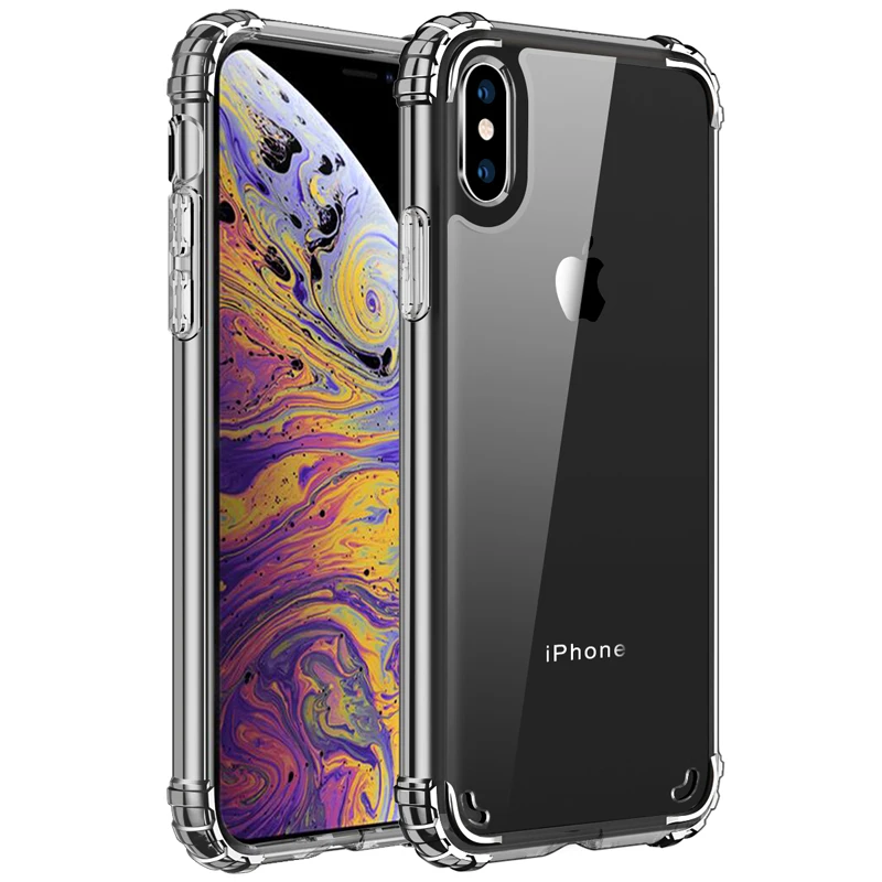 Прозрачный чехол для iPhone XS XR, тонкий противоударный акриловый чехол из ТПУ с кристаллами для телефона Apple iPhone XS Max, полностью защитный чехол