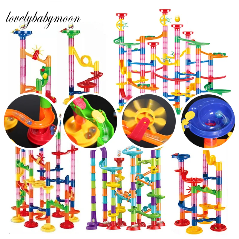 Дропшиппинг DIY трек трубы строительные блоки для детей мяч цепь мрамор гоночный