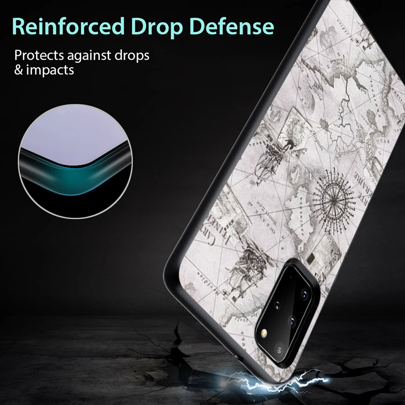 

Travel World Map for Samsung Galaxy S21 S20 FE Ultra S10 S10e S9 S8 S7 S6 Plus Lite Edge Black Phone Case