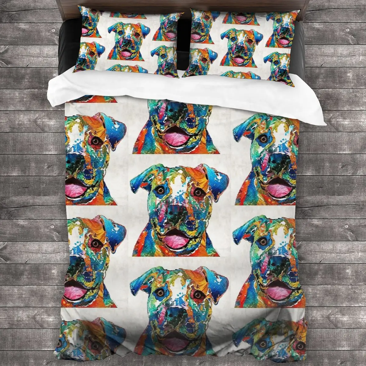 

Красочный одеяло для собак питбуля Art - Happy комплект с 2 наволочками, комплект мягкого пододеяльника из микрофибры, комплекты постельного бел...