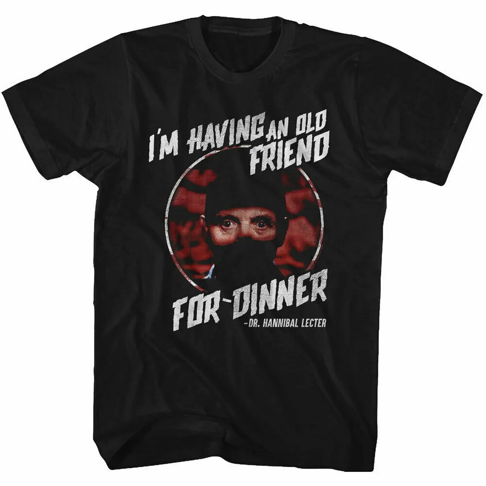 Черная взрослая футболка с надписью Silence Of The Lambs Friend For Dinner крутые хлопковые топы
