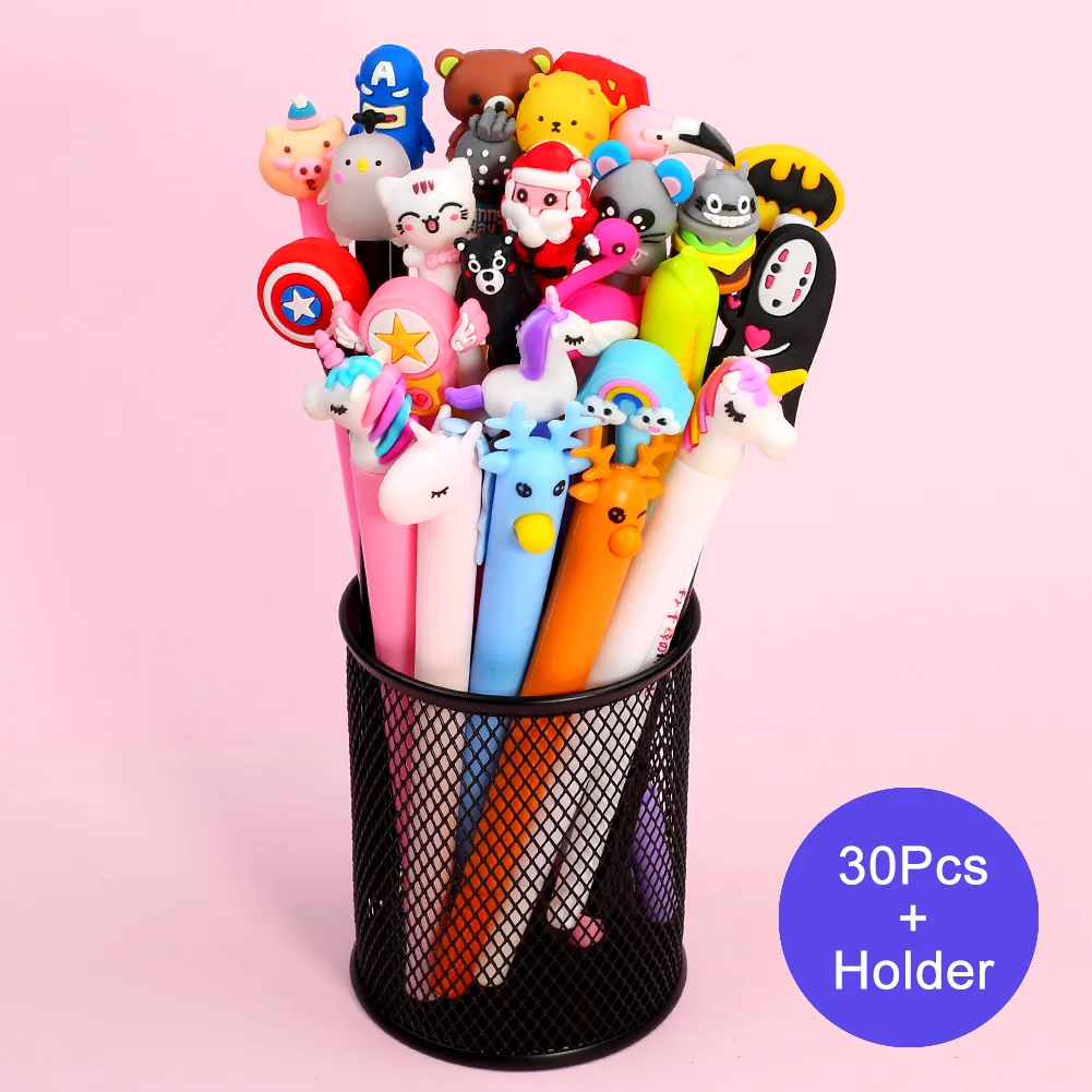 Милая гелевая ручка 30 шт./компл. каваи фламинго единорог Тоторо каваи|Гелевые