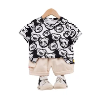 summer children trendy clothes baby boys girls cotton t shirt shorts 2pcssets kids infant cartoon clothing toddler tracksuits