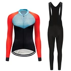 Лайкра с длинным рукавом, велосипедная одежда, женский спортивный велосипедный трикотажный комплект с нагрудником, 2022, велосипедная одежда, одежда, женская униформа, костюм из трисуала, комплект платья