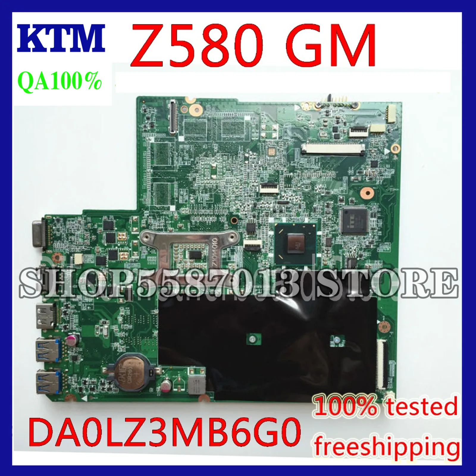 

KEFU Z580 Mainboard For Lenovo Z580 GM HM76 USB3.0 DALZ3AMB8E0 Laptop Motherboard USB3.0 Test work 100% original