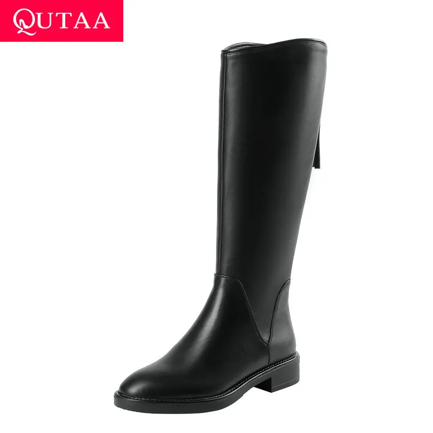 QUTAA/2020 г. Модная удобная женская обувь на низком квадратном каблуке с | Отзывы и видеообзор