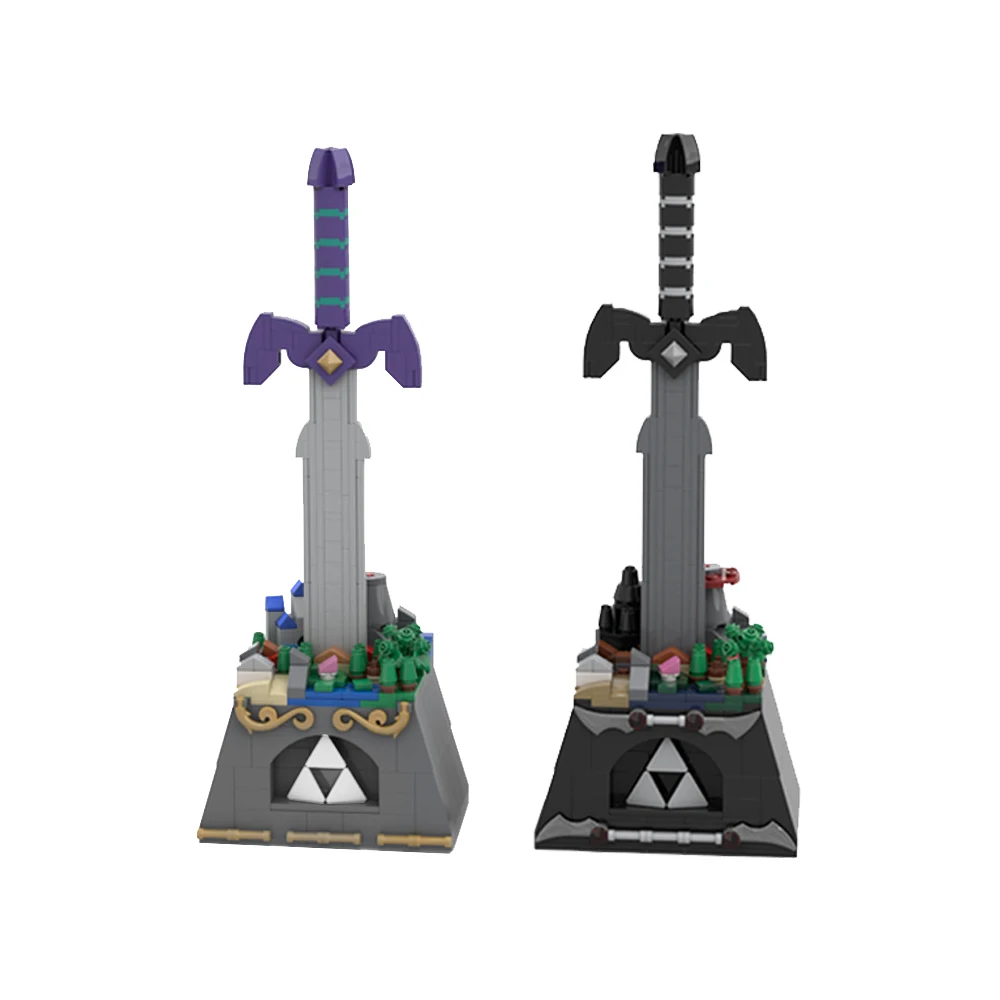 

MOC Hyrule Castle Game The Zeldaed- Mini Hailar Scene Building Blocks Bricks Model Sword Weapon The Master Sword Dark Kid Toys