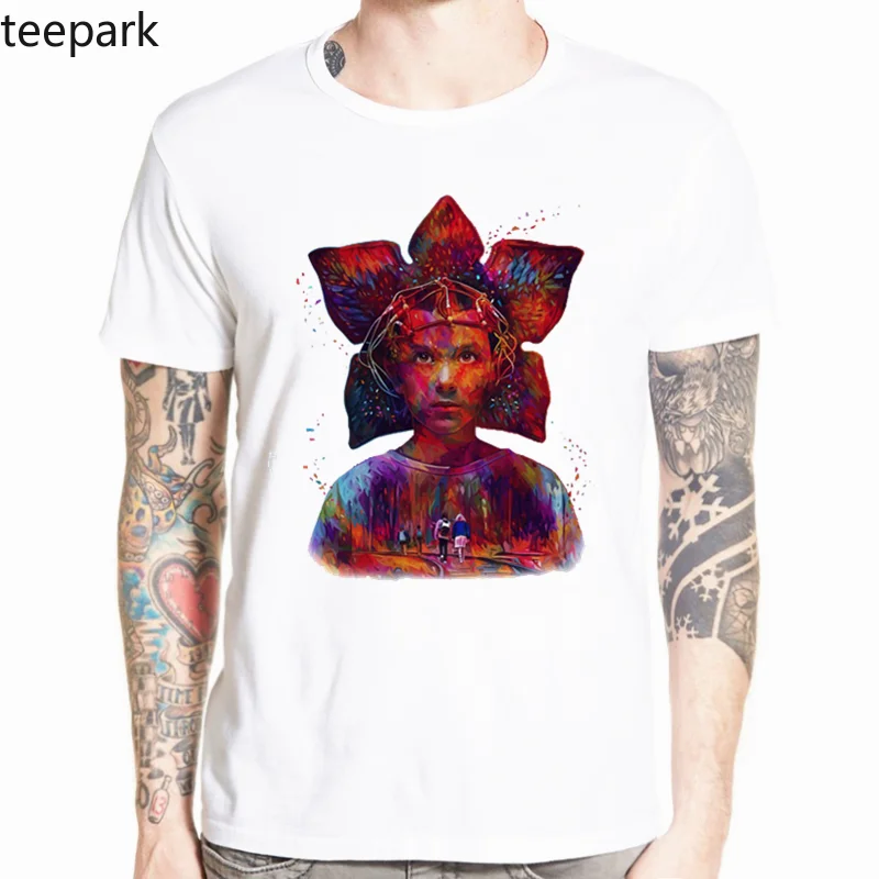 

Funny Stranger Things Demogorgon T shirt Men Casual Summer Harajuku Tshirt Homme Hip-hop Streetwear Loose T-shirt