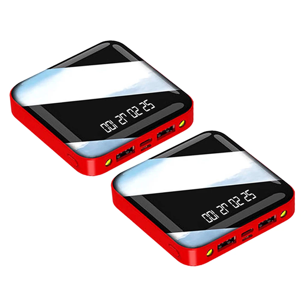 

2 Pieces Portable Digital USB C Power Bank 20000mAh External Fashion Charger