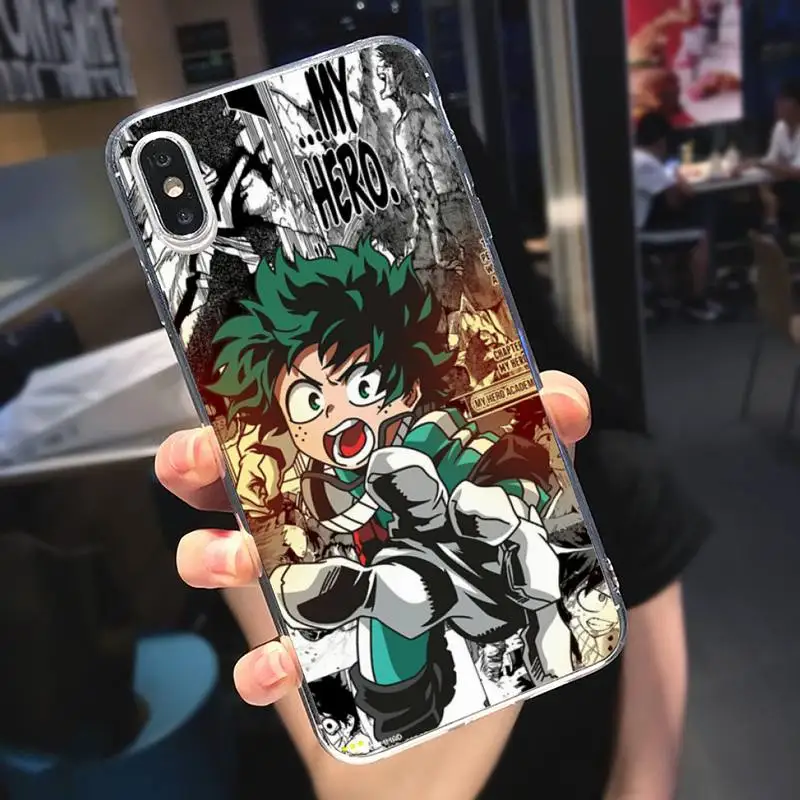 

Anime My Hero Deku Bakugou Boku Phone Case Transparent for iPhone 6 7 8 11 12 s mini pro X XS XR MAX Plus