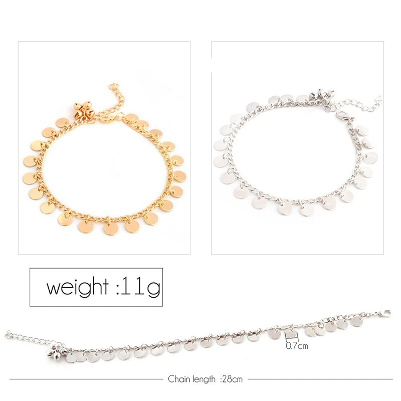 Новые колокольчики Круглый ножной браслет в стиле бохо цепочка для ног летние