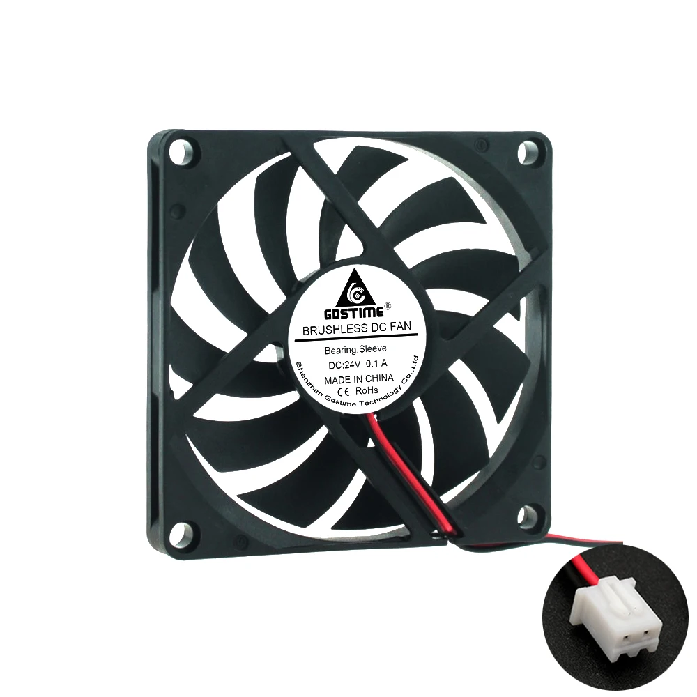24V XH2.54 2Pin 8010 вентилятор 5 в 12 В 24 в 80X80X10 мм бесщеточный кулер вентилятор компьютер cpu система радиатор ПК блок питания USB Вентилятор охлаждения - Цвет: 24V XH2.54 2Pin