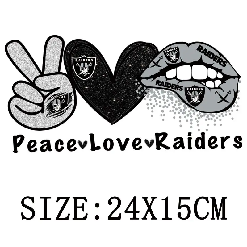 Нашивки Peace Love Raiders на одежду самодельная моющаяся аппликация с переводным утюгом