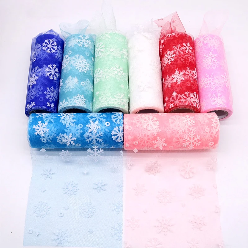 10 ярдов 15 см белая Снежинка тюль в рулоне ткань сделай сам Декор юбка-пачка для