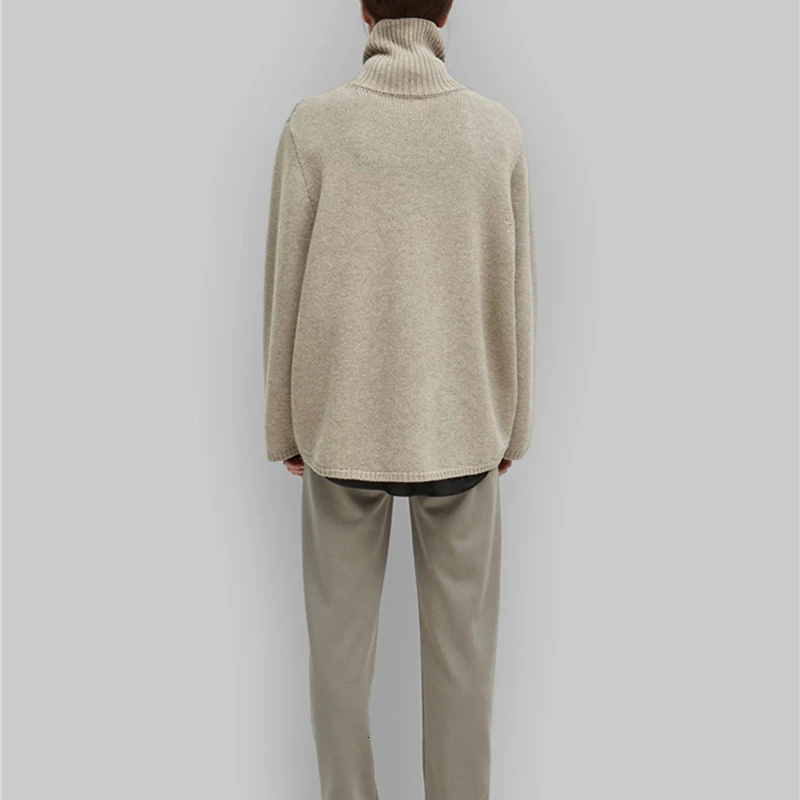 TWOTWINSTYLE Korean Knitting Minimalist Women's Sweater Turtleneck Long Sleeve Oversized Female Sweaters 2019 Autumn Fashion New | Женская