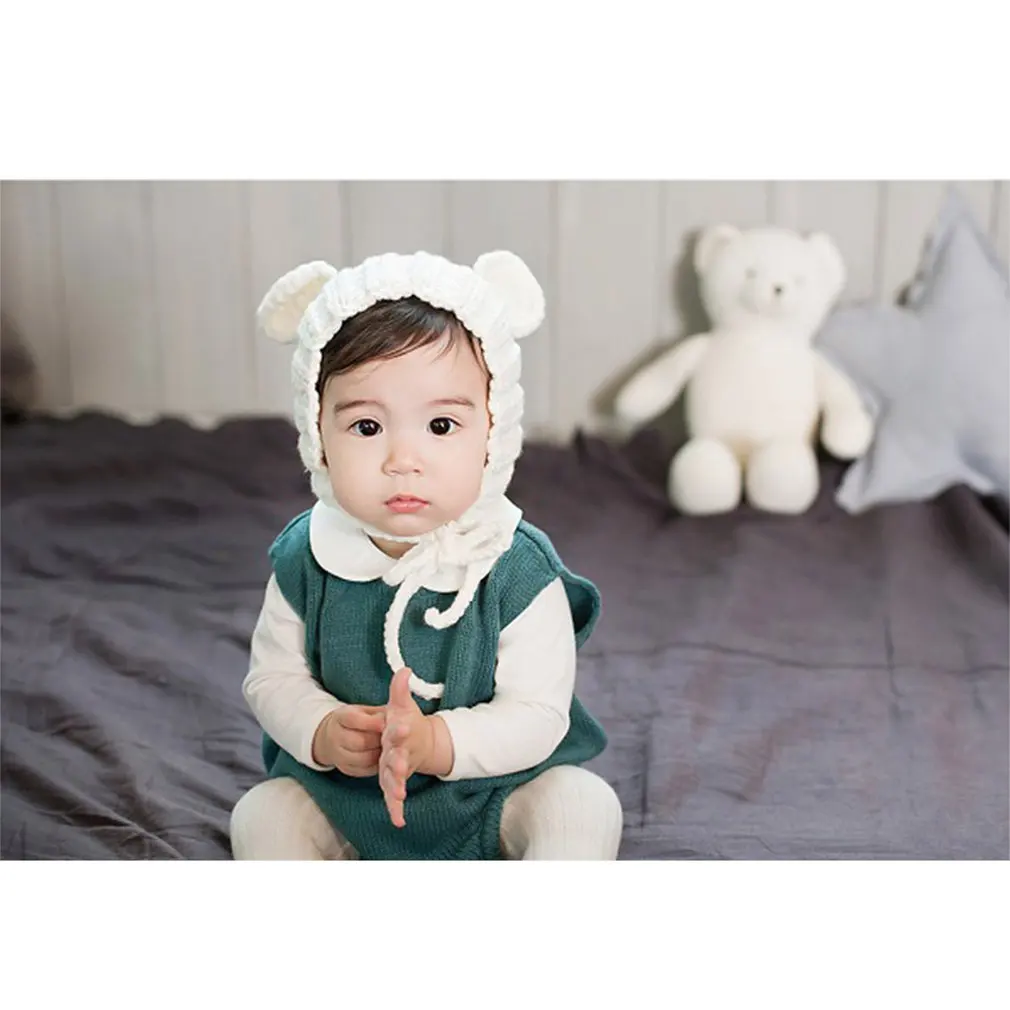 

New Baby Newborn Hats Autumn And Winter 0-3 Years Old Handmade Bear Ears Hats