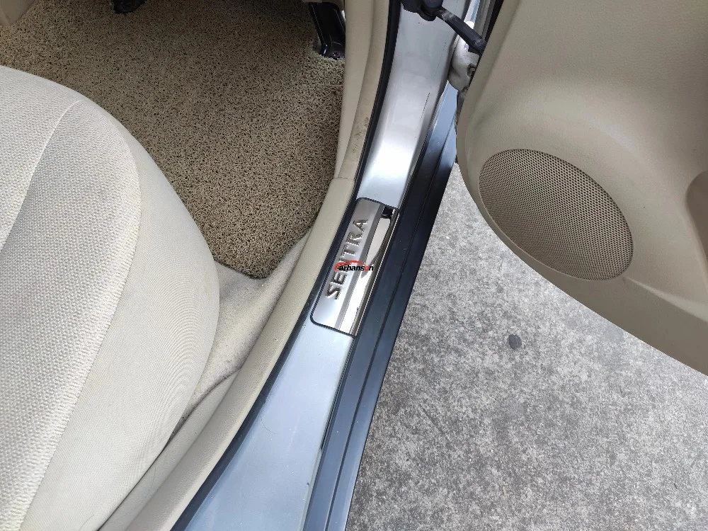 Аксессуары для автомобиля для Nissan Sentra, нержавеющая сталь, педаль подоконника, накладки на двери, 2010,,,,, автомобильные наклейки, 4 шт
