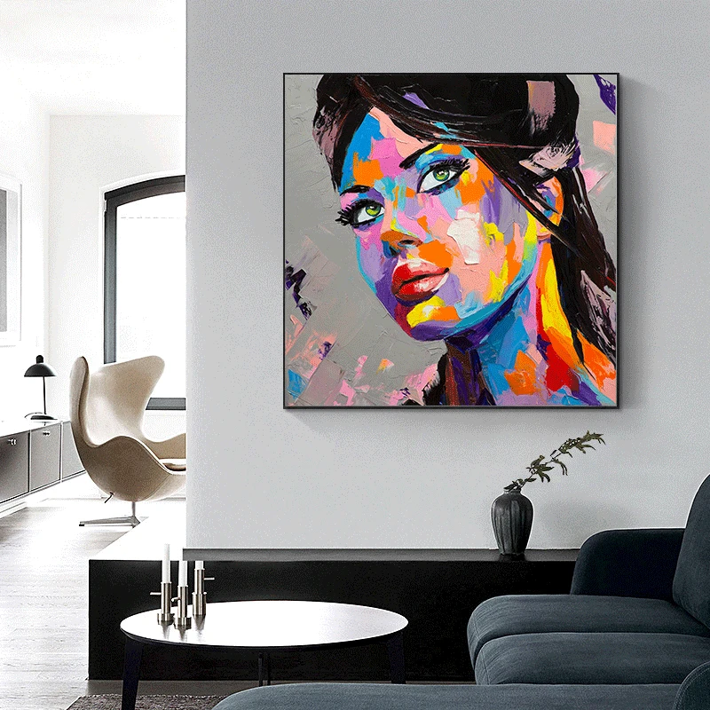 

Abstract Paintings Colourful Girl Picture Canvas Painting Decor Painting Poster Modern Wall Art Picture in Livingroom Home
