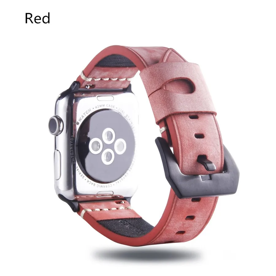 Матовые кожаные ремешки для Apple Watch 38 42 мм ремешок Пряжка винтажные Ремешки