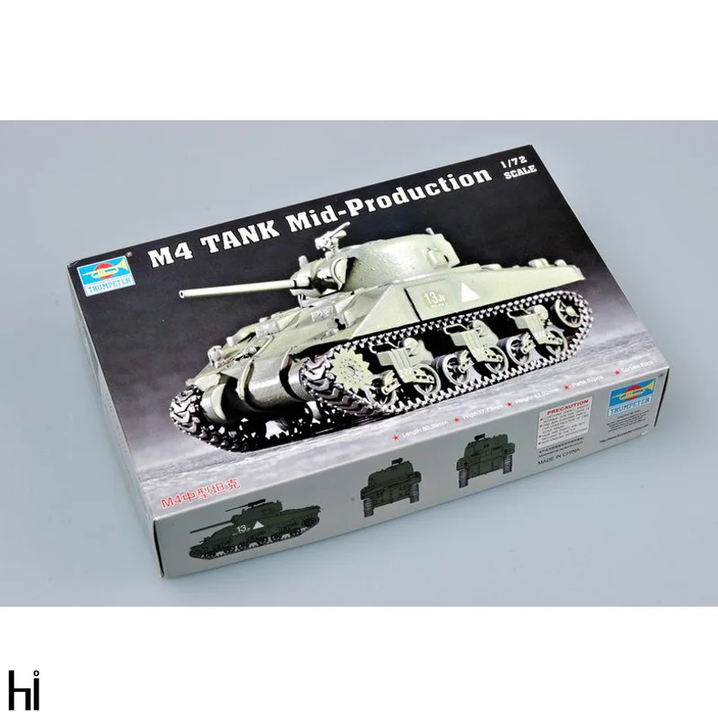 

Trumpeter 1/72 07223 M4 Sherman Medium TANK Mid-Production Plastic Assembly Model Building Kit