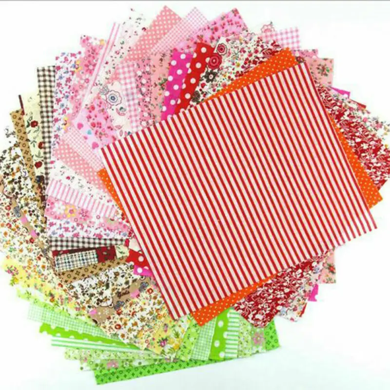 

50PCS 10X10cm Cotton Fabric Printed Cloth Sewing Fabrics For Patchwork Needlework DIY Handmade Accessories