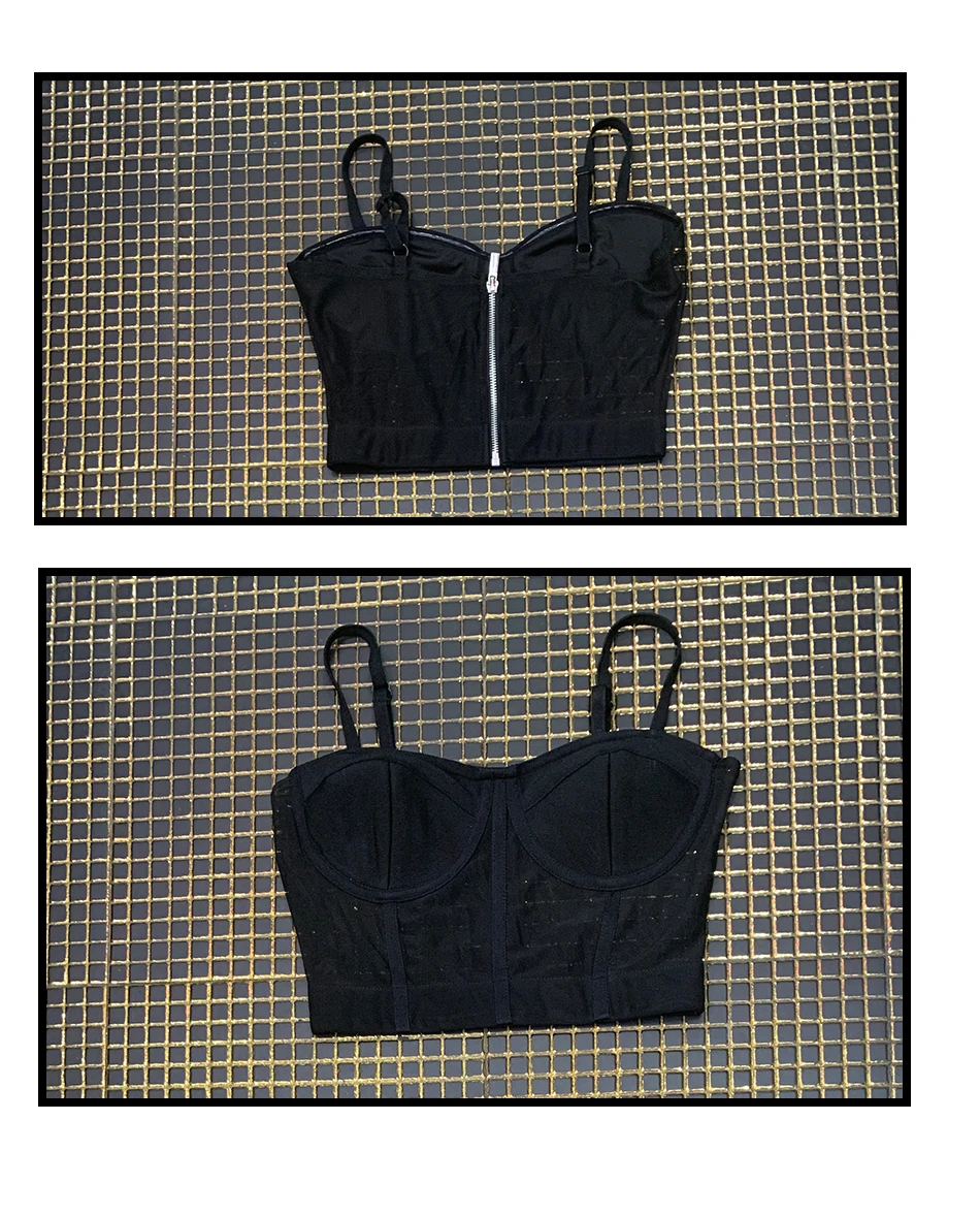 Sexy Black Cotton Breathable Bralette Push up Bras for Women Gothic Spaghetti Straps Bustier Clubwear Bras wholesale fahion new