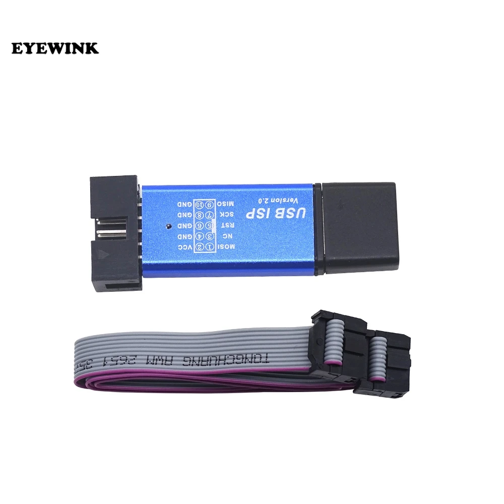 USB ISP USBISP USBASP ASP программатор в алюминиевом корпусе для 51 ATMEL AVR WIN7 64 (случайный