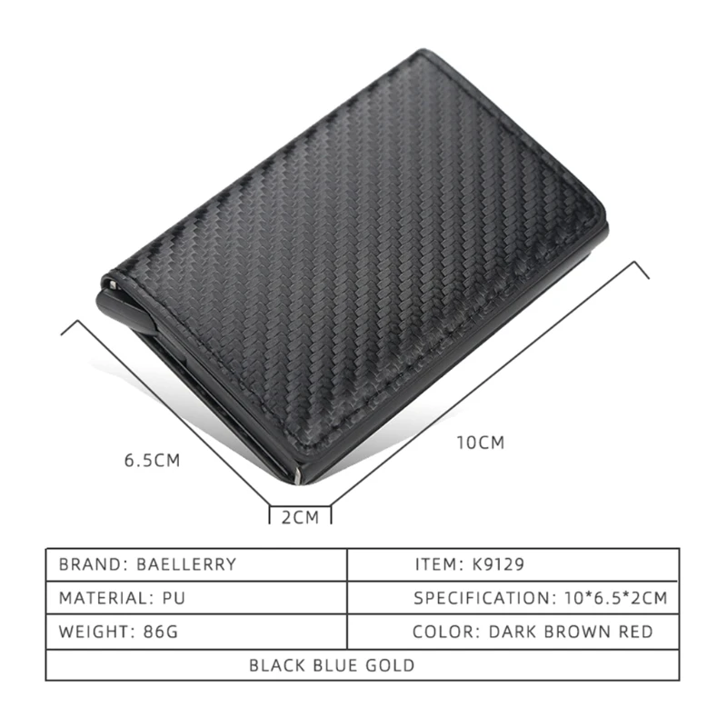 

Vintage RFID Blocking Money Belt Wallet Automatic Pop-up Credit Card Case Purse