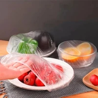 100 pcs disposable food cover plastic wrap elastic food lids for fruit bowls cups caps storage kitchen fresh keeping saver bag