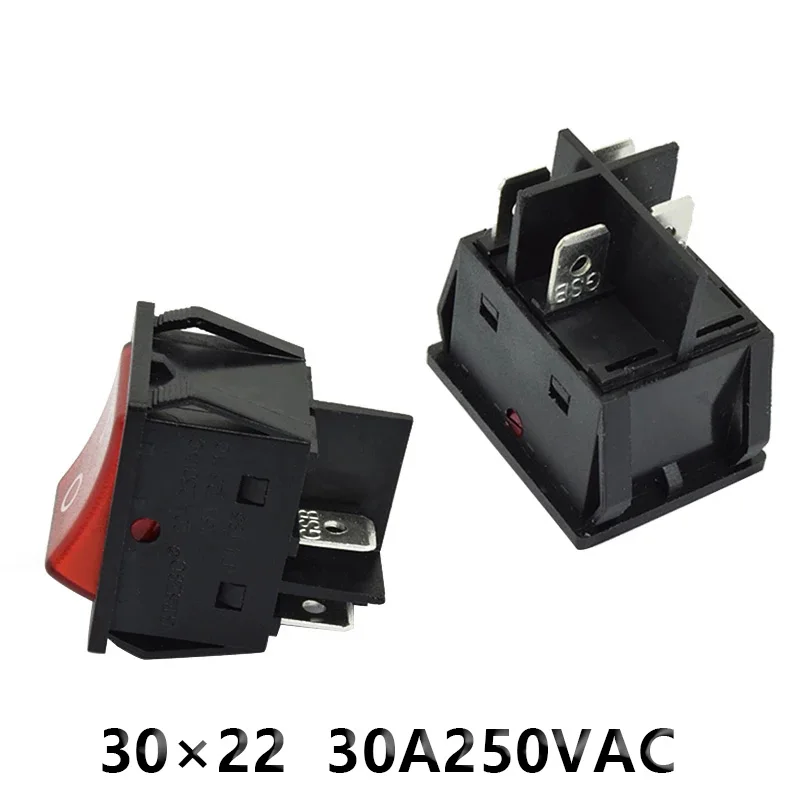 KCD4-201 30x22 30A 250VAC сверхмощный KCD4 кулисный переключатель 20A DPST ON OFF с фиксацией 12V 220V