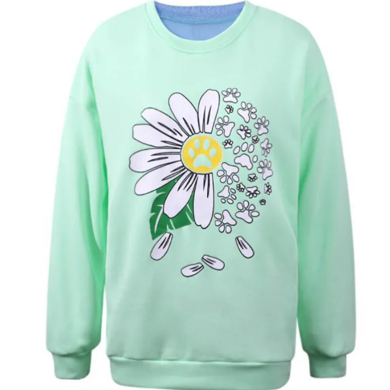 

Fall Winter Hoodies Plus Size Tops Women Sweatshirts Casual Oversized Hoodie 2020 O Neck Loose Long Sleeve Flower Print Clothing